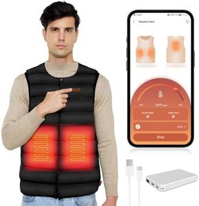 Comfytemp Heated Gilet for Men (XL), USB Heated Vest with 5000mAh Power Bank, Dual Controls, 3 Heating Levels & Modes, Smart Heated Body Warmer for Outdoors, Hiking, Skiing, Fishing, Cycling, Camping