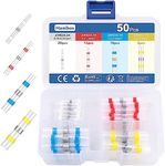 50 Pcs Solder Seal Wire Connectors, Hanibos Heat Shrink Solder Connectors Insulated Waterproof Heat Shrink Solder Sleeves Solder Sticks Splice Terminals for Vehicle Electrical Engineering Wire Joint