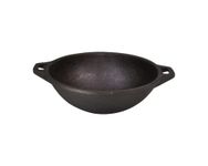 Rock Tawa 11 Inch Kadhai (Pre-Seasoned Cast Iron) Black