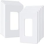 Amerisense Outlet Cover, Screwless Decorator Wall Plate, Light switch Power Plug Cover, 1-Gang Standard Size, White, 10 Pack,UL listed