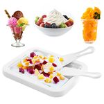 Fonyet Instant Ice Cream Maker with 2 Scrapers, Silver, DIY Ice Rolls Machine for Ice Cream, Frozen Yogurt, Fruit Sorbet, Slushy, Ice Cream Rolls