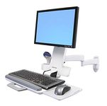 Ergotron 200 Series Arm with Keyboard Stand for Up to 24 inch Monitor - White