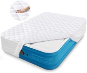 CHERIMOR Queen Mattress Pad, Air Mattress Topper with Adjustable Elastic Strap, Mattress Cover with Deep Pocket Fits up to 20", Soft Breathable, Noiseless Quilted Mattress Protector Machine Washable