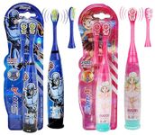 FunBlast Cartoon Electric Toothbrushes for Kids – Vibrating Motion Toothbrushes with Replacement Brush Head, Soft Electric Battery Powered Toothbrushes for 3+ Years Kids (Battery Included) (Pack of 2)