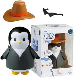 BANDAI Pudgy Penguins Action Figure Cowboy Style | Adopt Your New Forever Friend with 4 Different Collectible Penguin Figures with 2 Interchangeable Accessories| Official Pudgy Penguin Toys