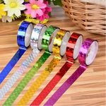 D-fix® Shining Laser Adhesive Colourful Cello Tapes Rolls, Decorative Designers, Holographic Shining Color Glitter Tape Pack of-24