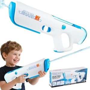 Electric Water Guns for Kids & Adults, Automatic Water Blaster Squirt Gun with Water Absorption 32ft Range Large Capacity, Summer Toys for Outdoor Water Game at Pool Beach Park Backyard (Blue)
