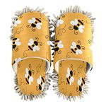 xigua Bee Mop SlippersCleaning Tool Slippers Anti-Slip Mopping Shoes Microfiber Floor House Slippers—M