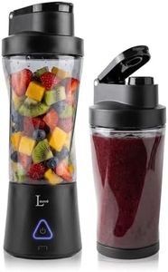 Lauve Portable Blender 650ml XL, 360W Smoothie, Protein Shake Blender, 6000mAh USB-C Rechargeable, Crushes Ice & Frozen Fruit, Self-Cleaning, BPA-Free Tritan Bottle for Travel, Gym, & Home (Black)
