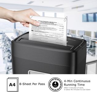 Bonsaii 8-Sheet Paper Shredder – Cross-Cut for Home & Office