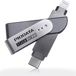 PIODATA iXflash 512GB MFi Certified Flash Pen Drive for iPhone/iPad/Mac/PC USB 3.1 Type C Lightning External Storage Memory Photo Stick