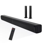 Sound Bar, Sound Bar for Smart TV, Bluetooth 5.0 Wired & Wireless Soundbar 40W 2 in 1 Detachable Soundbar for TV with HDMI-ARC/Optical/AUX Connection, TV Speakers Soundbar for Home Theater Audio