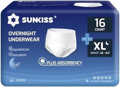 SUNKISS TrustPlus Incontinence Disposable Underwear for Men and Women, Adult Pull Ups with Heavy Absorbency, Leak Protection, Odor Control, XLarge Overnight, 16 Count