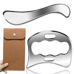 GYX COELE 2 in 1 Stainless Steel Gua Sha Muscle Scraper tool, Massage Blade, Scraping Massage Tool, IASTM Tool(2pcs)