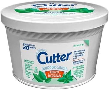 Cutter Candle, Outdoor Soy Wax Candle Made with Real Citronella Oil and Cornmint Oil Reduces The Presence of Mosquitoes with A Light, Fragrant Citronella and Mint Scent, 11 Ounces