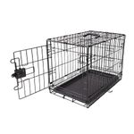 Amazon Basics Durable, Foldable Metal Wire Pet Crate with Tray, Portable and Sturdy for Travel, Single Door, Divider Panel, Perfect Size for Small Dogs, 22 Inches, Black