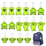 OSDUE Safety Reflector Pendant, 16 Pcs Star Safety Reflector with Chains, High visibility and safety at nigh, Waterproof Safe Pedestrian Bag Pendant for School Bag Backpack Cycling Walking Running