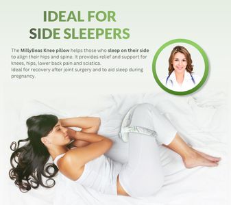 MillyBeas Orthopaedic Memory Foam Knee Pillow – Side Sleeper, Bamboo Cover