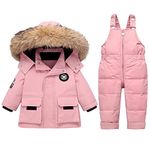 StarTreene Kids Boys Girls Snowsuit Winter Hooded Down Coat Jacket +Bib Pants Snow Trousers 2pcs Clothing Set