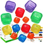 BHYTAKI Portion Control Containers, Double Set (14 Pieces) 21 Day for Weight Loss with Tally Chart and Food Plan