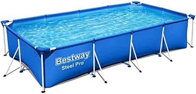 Bestway Steel Pro Frame Piscine carrée sans pompe en acier Bleu 400 x 211 x 81 cm bleu 56405