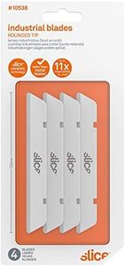 Slice 10538 Extra Long Industrial Blade, Advanced Ceramic, Ideal for Insulation, Batting, Foam, Finger-Friendly Safety Blade, Lasts 11x Longer Than Metal, Rounded Tip (4 Pack)