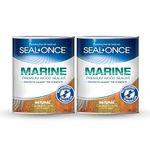 SEAL-ONCE Marine Ready Mix - 2 Gallon Penetrating Wood Sealer Waterproofer & Stain (Natural). Water-Based, Ultra-Low VOC Formula for high-Moisture Areas to Protect Wood Docks, Decks & Piers.