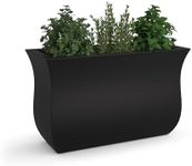 Mayne Valencia 36in x 16in Rectangle Planter - Black - 36in x 16in x 22in - with Removable Plug, Polyethylene (5875-B)