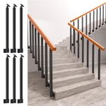 MM MELISEN Indoor Stair Railing Kits, Black Metal Baluster Posts, with 270° Adjustable Railing Spindles, for Steps, Balconies, Staircases, Decks, Patio Stairs and Outdoor Decor. (Height: 41.33 in)