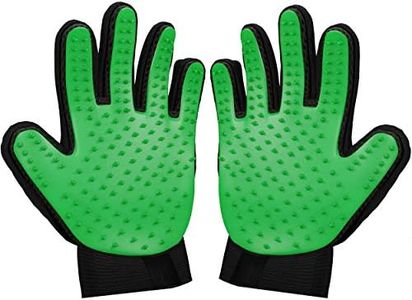 Zenify Pets Hair Grooming Glove Mitt for Deshedding Fur Removal from Pet Cats, Kittens, Rabbits, Guinea Pigs, Dogs, Puppies (Green) (Green (2 Pack))