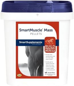 SmartPak SmartMuscle® Mass Pellets | Horse Muscle Supplements, Bioactive Whey, Gamma Oryzanol, and More | Ideal for Lean Muscle Development and Maintenance | 10 lb Bucket