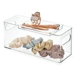 iDesign Clear Recycled Plastic Organiser Bin with Sliding Tray