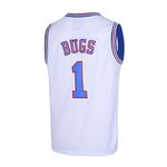 TUEIKGU Mens #1 Bugs Basketball Jersey for Women Movie Couples Halloween Costume, White, Medium