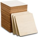 100 Pcs Unfinished Wood Pieces, 4 X 4 Inch Wood Board Wood Squares, Natural Blank Wooden Cutout Tiles for DIY Crafts, Painting, Home Decoration, Coasters