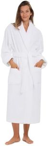 MONARCH Unisex Terry Bathrobe - 100% Lux Combed Cotton, 16 oz Loop Terry Shawl Collar Robe, Five-Star Hotel Choice (Medium, Non-Hooded)