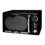 Nostalgia Retro Compact Countertop Microwave Oven - 0.7 Cu. Ft. - 700-Watts with LED Digital Display - Child Lock - Easy Clean Interior - Black