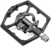 GEWAGE Mountain Bike Pedals- Dual Function Bicycle Flat Pedals and SPD Pedals- 9/16" Platform Pedals Compatible with SPD for Road Mountain BMX Bike (Black)