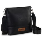 Wrangler Crossbody Purses for Women Two Tone Crossbody Bags Women Purses and Handbags, Crossbody Black AR-WG20-8360BK