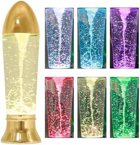YAKii 10.5" Tornado Lamp LED Color Changing,Tornado Maker Science Toy, Battery/USB Cable Operated,Christmas Day Decoration Gold