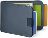 Distil Union Wally 5.0 with MagLock | Leather Bifold Wallet with Money Clip & MagLock | Slim, Minimalist Billfold, Navy, One Size, Version 5.0