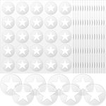 Star Helmet Stickers Football Baseball Helmet Stickers 1-1/8 Inch Vinyl Sports Helmet Stickers and Decals Self Adhesive Hockey Stickers for Hockey, Lacrosse, Batting (Clear Print White, 20 Sheet)