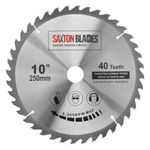 Saxton TCT Circular Wood Saw Blade 250mm x 30mm x 40T for Bosch, Makita etc fits 255mm saws