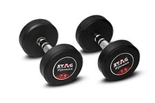 STAG Rubber Coated Professional Round Bouncer Dumbbells 15 Kg Set (Pair of 7.5 Kg)