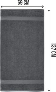 Utopia 4-Piece Bath Towel Set, Grey – Soft & Absorbent