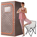 Oversize Portable Far Infrared Sauna,One Person Home Spa Box,Separate Heating Foot Pad and Portable Upgrade Reinforced Chair (L 33.9" x W 33.9" x H 66.5")