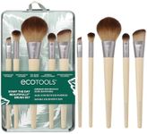 EcoTools 6 Piece Start The Day Beautifully Makeup Brush Set, Makeup Brushes For Eyeshadow, Blush, Concealer, & Foundation Application, Eco-Friendly, Synthetic Hair, Vegan & Cruelty-Free