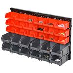 DURHAND 30 Cubbie On-Wall Storage Board Tool Screw Organiser Garage Workshop DIY Container w/Screw Kit Tool Equipment Tidy