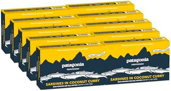 Patagonia Provisions - Wild Sardines in Coconut Curry | Responsibly sourced in Spain | 13g Protein & Gluten Free | Pack of 10