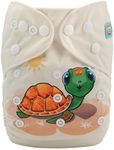 ALVABABY Cloth Diaper Reusable Washable Adjustable Pocket Newborn Infant Toddler Baby Boy Girl One Nappies With 2pcs Sets 3 Layers Microfiber Inserts Tortoise