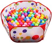 Tech Traders Small Kids Tent Toddler Ball Pit, red, 110 x 57 x 37 cm (approx)